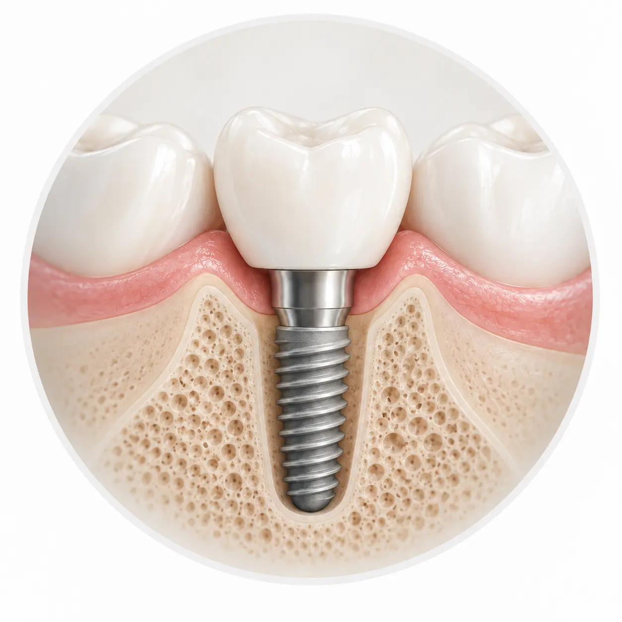 Ilustração de um implante para substituir um dente