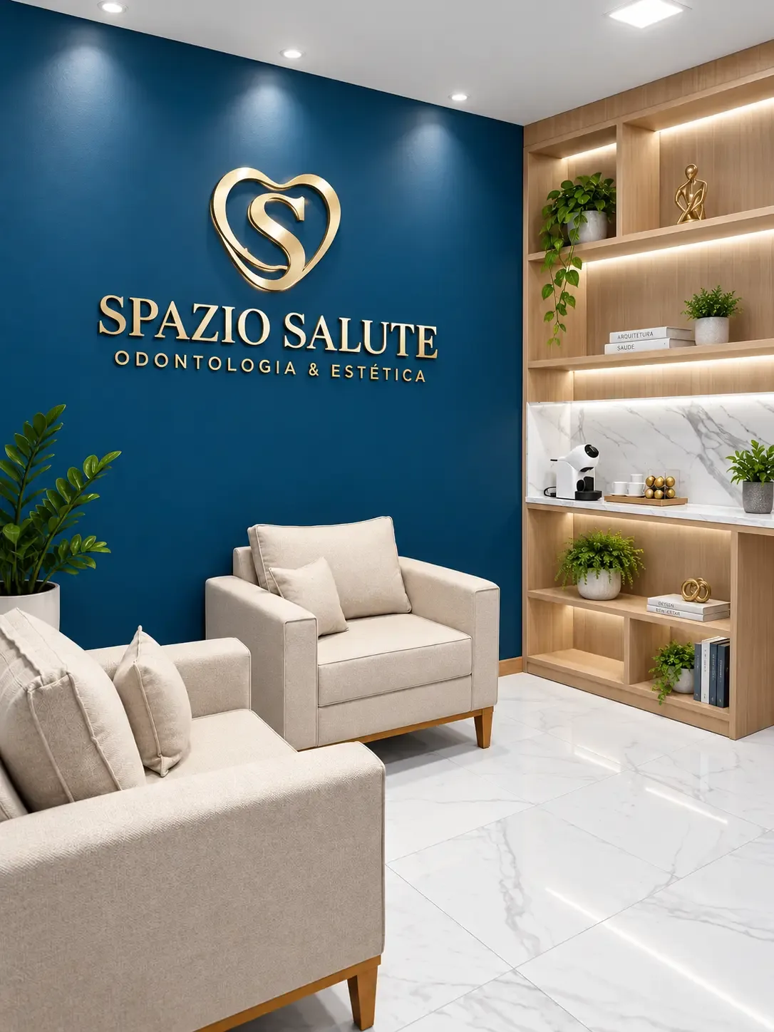 Sala de espera da Spazio Salute